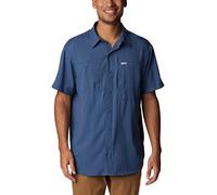 Columbia Men's Silver Ridge Utility Lite Short Sleeve Hiking Shirt, Dark Mountain, Large