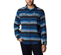 Columbia Men's Standard Deschutes River Heavyweight Flannel, Collegiate Navy Blanket Stripe, Small
