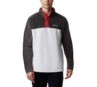 Columbia Men's Steens Mountain Half Snap, Fleece Pull Over, Nimbus Grey/Shark/Mountain Red, Size M