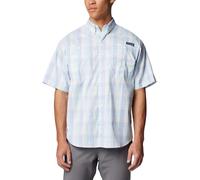 Columbia Men's Super Tamiami Short Sleeve Shirt, Aqua Haze All Over Gingham, Small
