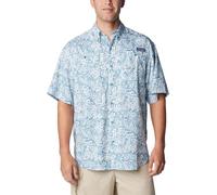 Columbia Men's Super Tamiami Short Sleeve Shirt, Canyon Blue/Tunado Tonal, Medium