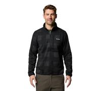 Columbia Men's Sweater Weather Printed Half Zip 2, Black Buffalo/Check Print/Shark Black, L