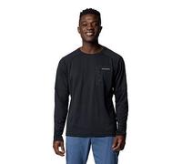 Columbia Mens Tech Knit Long Sleeve Crew Top- Black, Black, Size M, Men Black