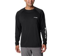 Columbia Men's Terminal Tackle Long Sleeve Shirt, Black/Cool Grey Logo, XL Tall