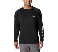 Columbia Men's Terminal Tackle Long Sleeve Fishing Shirt, Black/Cool Grey Logo, XL