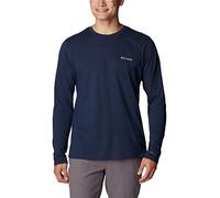 Columbia Men's Thistletown Hills Long Sleeve Crew Hiking Shirt, Collegiate Navy Heather, X-Large
