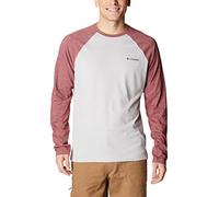 Columbia Men's Thistletown Hills Raglan Tee, Colm Grey Heather/Red Jasper Heather, 3X Tall