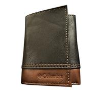 Columbia Men's Tri-Fold Wallet Black and Brown Leather, Black, Men's Tri-fold Leather