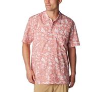 Columbia Men's Trollers Best Short Sleeve Shirt Hiking, Sandalwood Pink/Kahawai, Small