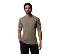 Columbia Men's Zero Rules Light Short Sleeve Crew, Technical Short Sleeve T-Shirt, Stone Green, Large