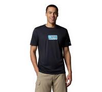 Columbia Men's Zero Rules Light Short Sleeve Graphic Crew, Technical Short Sleeve T-Shirt, Black/Actively Cooled, S