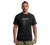 Columbia Men's Zero Rules Light Short Sleeve Graphic Crew, Technical Short Sleeve T-Shirt, Black/Ridge Line Life, XL