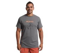 Columbia Men's Zero Rules Light Short Sleeve Graphic Crew, Technical Short Sleeve T-Shirt, City Grey/Ridge Line Life, S