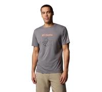 Columbia Men's Zero Rules Light Short Sleeve Graphic Crew, Technical Short Sleeve T-Shirt, City Grey/Ridge Line Life, XL