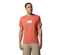 Columbia Men's Zero Rules Light Short Sleeve Graphic Crew, Technical Short Sleeve T-Shirt, Tuscan/Actively Cooled, M