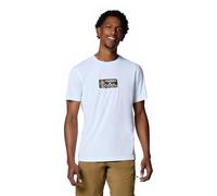 Columbia Men's Zero Rules Light Short Sleeve Graphic Crew, Technical Short Sleeve T-Shirt, White/Actively Cooled, S