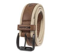 Columbia Men's Comfort Stretch Casual Fabric Belt, Khaki/Brown, Large (38-40)