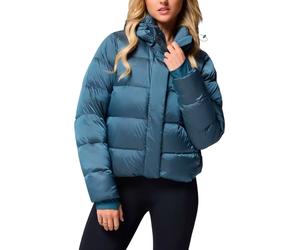 Columbia - Natural down insulated jacket - Amaze Puff Hooded Jacket Everblue High Shine for Women - Size M - Blue Blue M