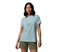 Columbia Women's Parsons Point Short Sleeve Graphic Tee, Short Sleeve T-Shirt, Marine Light Heather/Splattered, X-Small