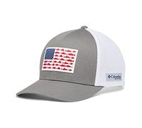 Columbia Unisex PFG Mesh Fish Flag Ball Cap, Titanium/White, S/M