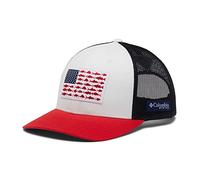Columbia PFG Fish Flag Mesh Snap Back Cap, White/Collegiate Navy/Red Spark, One Size