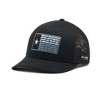 Columbia PFG Flag Mesh Ball Cap-High Crown, Black/Black/Texas Fish, Large/X-Large