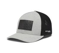 Columbia PFG Leather Fish Flag Mesh Ball Cap, Cool Grey Heather/Black, S/M