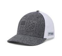 Columbia PFG Mesh Ball Cap-High, Grill Heather/White/US Fish Flag, S/M
