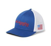 Columbia PFG Mesh Ball Cap, Mountain Blue/US Flag, Large/X-Large