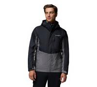Columbia Men's Pouring Adventure 3 Jacket, Waterproof Rain Jacket, Black/City Grey, X-Large