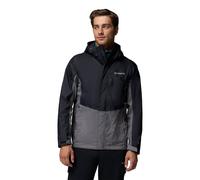 Columbia Men's Pouring Adventure 3 Jacket, Waterproof Rain Jacket, Black/City Grey, Small