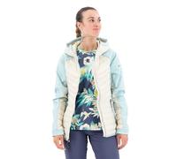 Columbia Women's Powder Lite Hybrid Hooded Puffer Jacket, Dark Stone, Aqua Haze, L