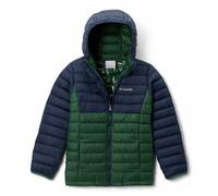 Columbia Youth Boys Powder Lite 2 Hooded Jacket, Hooded Puffer Jacket, Rain Forest, Collegiate Navy, L