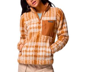 Columbia - Printed Fleeces - West Bend 1/4 Zip II Camel Brown Herringplaid for Women - Size XS Brown XS