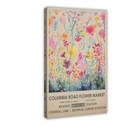 Columbia Road Flower Market, Pink Floral Canvas Poster Wall Art Decor Print Picture Paintings for Living Room Bedroom Decoration 20x30inch(50x75cm)