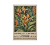 Columbia Road Flower Market, Tropical Botanical Art Canvas Poster Wall Art Decor Print Picture Paintings for Living Room Bedroom Decoration 12x18inch(30x45cm)