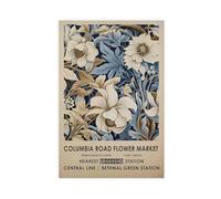 Columbia Road Flower Market, Vintage Botanical Art Canvas Poster Bedroom Decor Landscape Office Room Decor Gift 12x18inch(30x45cm)