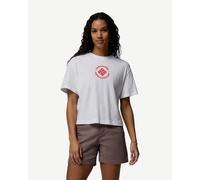 Columbia Rolling Bend Graphic Relaxed Short Sleeve T-Shirt White Red Women - M