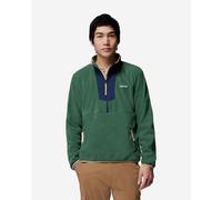 Columbia Men's Sequoia Grove Half Zip Fleece, Fleece Pull Over, Rain Forest, Coll Navy, M