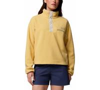 Columbia - Short-cut fleece with half-press-stud collar - Helvetia II Cropped Half Snap Fleece Sand Dune Dark Stone Ancnt Fssl for Women - Size XL - Yellow Yellow XL