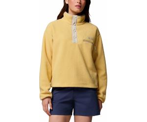 Columbia - Short-cut fleece with half-press-stud collar - Helvetia II Cropped Half Snap Fleece Sand Dune Dark Stone Ancnt Fssl for Women - Size L - Yellow Yellow L