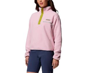 Columbia - Short fleece jacket with half-zip collar - Helvetia II Cropped Half Snap Fleece Pink Agate Peppercorn Flint Grey for Women - Size M Pink M