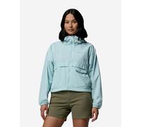Columbia Spire Valley Cropped Hooded Windbreaker Jacket Sky Blue Women - M