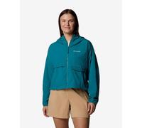 Columbia Spire Valley Cropped Windbreaker Jacket blue green Women - XL