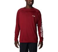Columbia Sportswear Men's Terminal Tackle Long Sleeve Shirt, Beet/White Logo, 2X/Tall