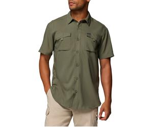 Columbia - Technical shirt with sun protection and moisture wicking - Silver Ridge Utility II SS Stone Green for Men in Recycled Polyester - Size M Green M