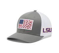 Columbia Unisex Collegiate PFG Mesh Fish Flag Ball Cap, Lsu - Titanium, XL UK