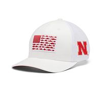 Columbia Unisex Collegiate Pfg Mesh Fish Flag Ball Cap, Neb - White, XL UK