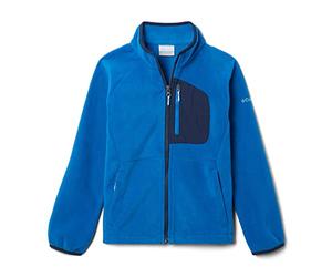 Columbia Unisex Kids Fast Trek Fleece Full Zip, Full Zip Fleece Jacket, Bright Indigo/Collegiate Navy, Size XL