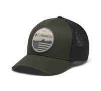 Columbia Unisex Mesh Ball Cap, Greenscape/Black/Flag, Small/Medium